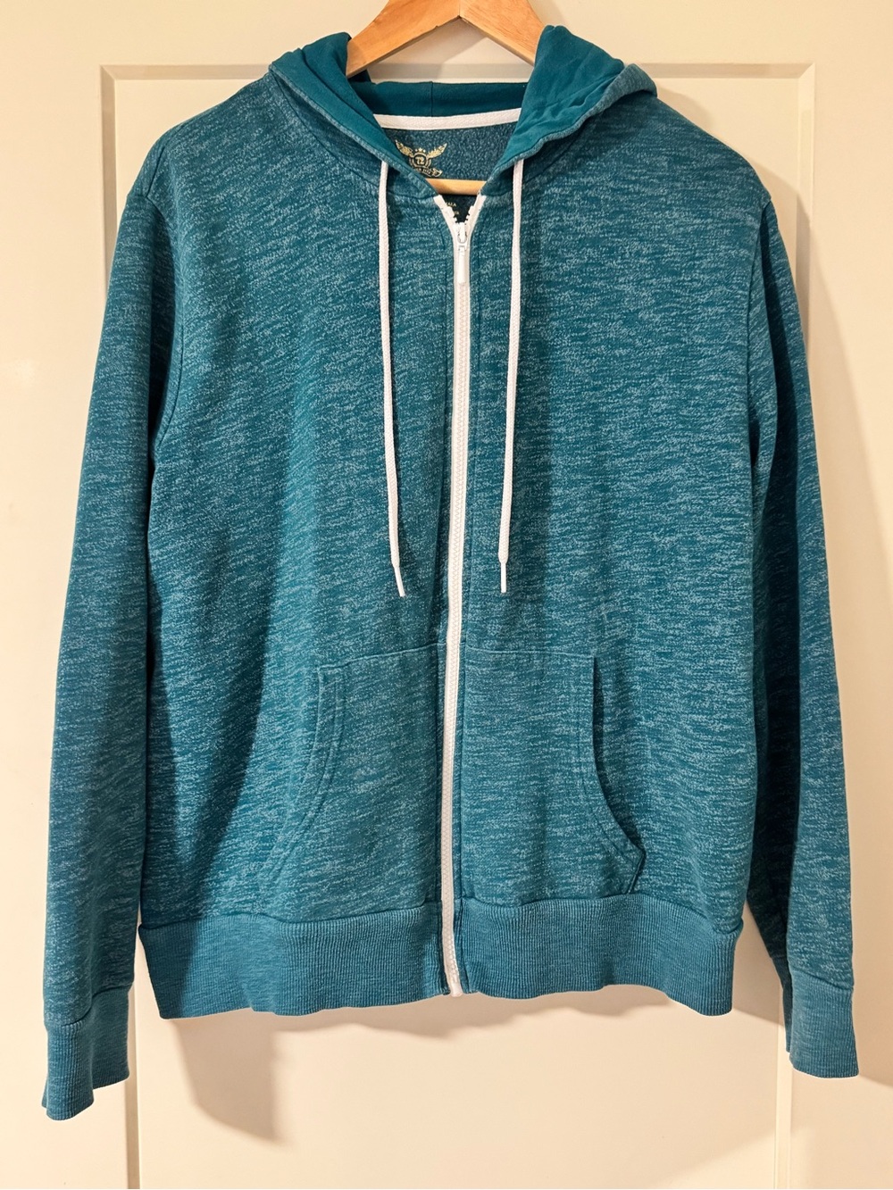 Faded Glory Teal Marled Full-Zip Hoodie Sweater